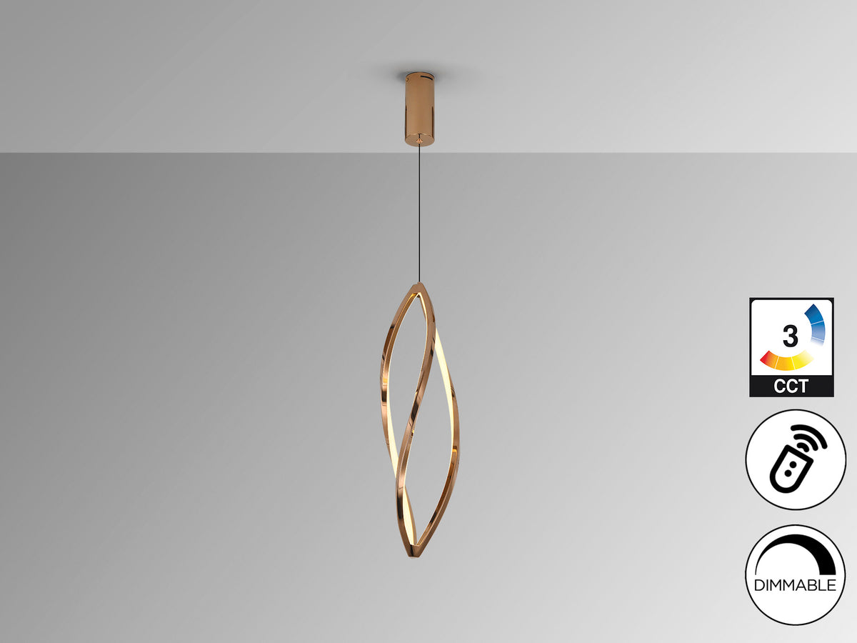 Lámpara Colgante LED Adele 35W Oro Rosa Schuller en ambiente decorado | Schuller