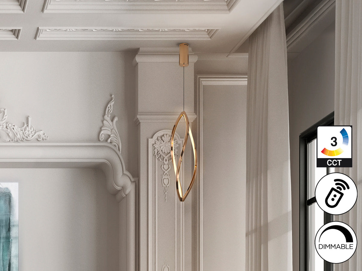 Lámpara Colgante LED Adele 35W Oro Rosa Schuller en ambiente decorado | Schuller