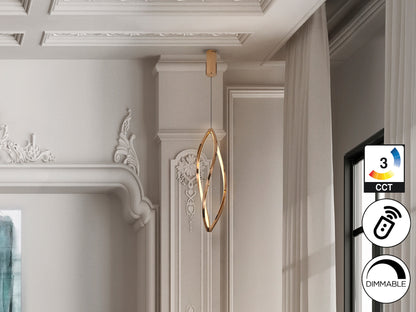 Lámpara Colgante LED Adele 35W Oro Rosa Schuller en ambiente decorado | Schuller