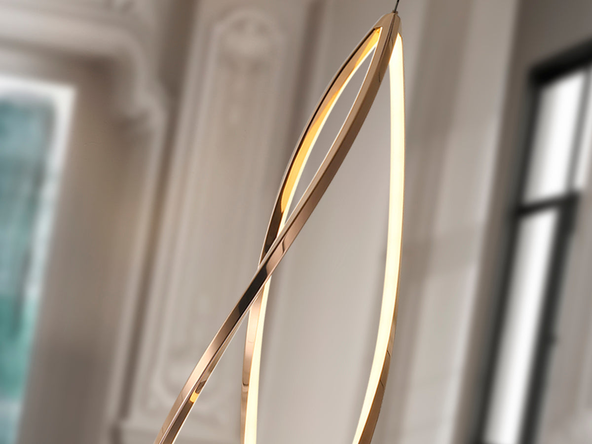 Lámpara Colgante LED Adele 60W Oro Rosa con Mando Schuller en ambiente decorado | Schuller