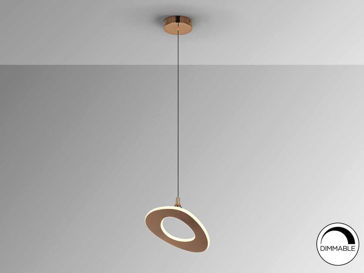 Lámpara Colgante Mirena 1 Luz LED 20W Oro Rosa Schuller en ambiente decorado | Schuller