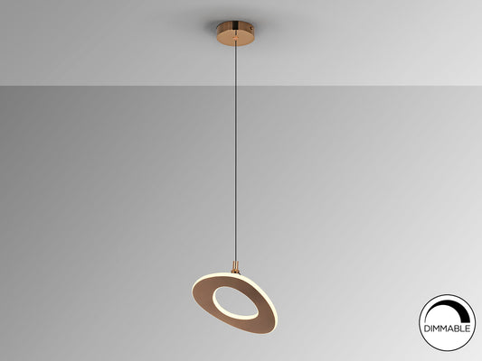 Lámpara Colgante Mirena 1 Luz LED 20W Oro Rosa Schuller en ambiente decorado | Schuller