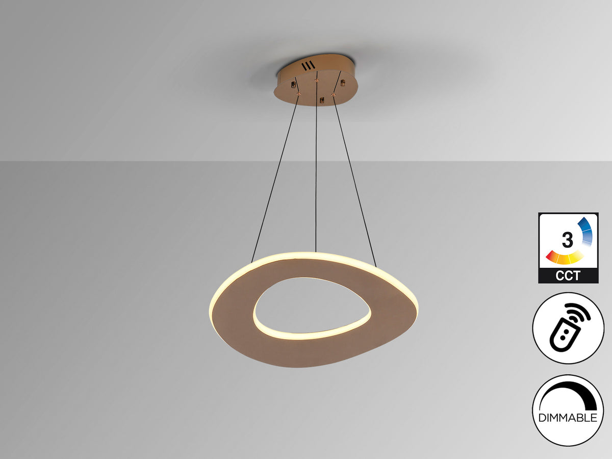 Lámpara Colgante LED Mirena 40W Oro Rosa Schuller en ambiente decorado | Schuller