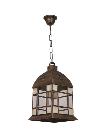 Farol Mudejar fabricado en Metal y Cristal color Beige