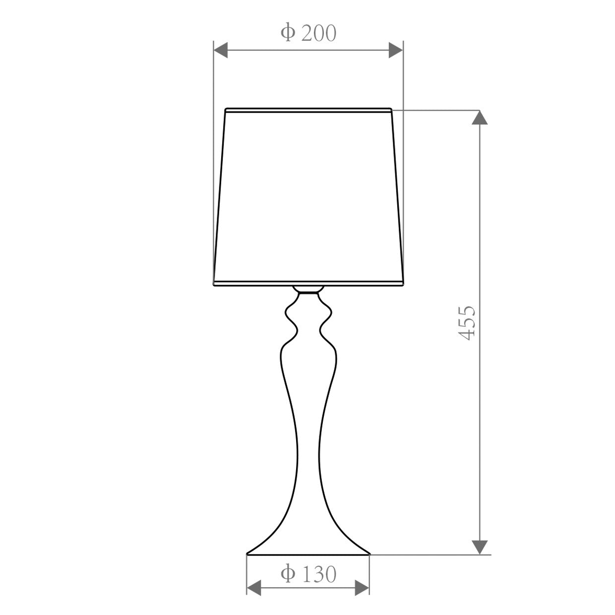 Detalle de estructura y pantalla de la lámpara sobremesa Lola blanco ALEMAR
