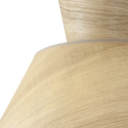 Detalle de doble pantalla efecto madera del colgante Carlo ALEMAR