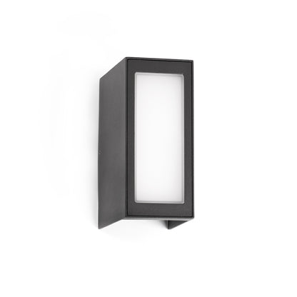 Aplique LED pared exterior LOG Faro, luminaria jardin aluminio, ref. 70264