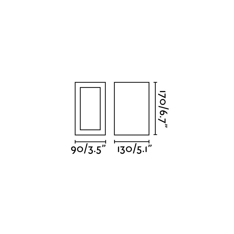 Aplique pared LOG con aletas direccionables para control de luz