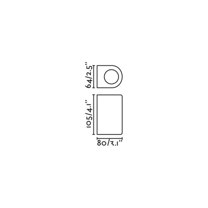 Plano con medidas de Aplique de Pared Exterior Estela Negro GU10 IP65 Faro