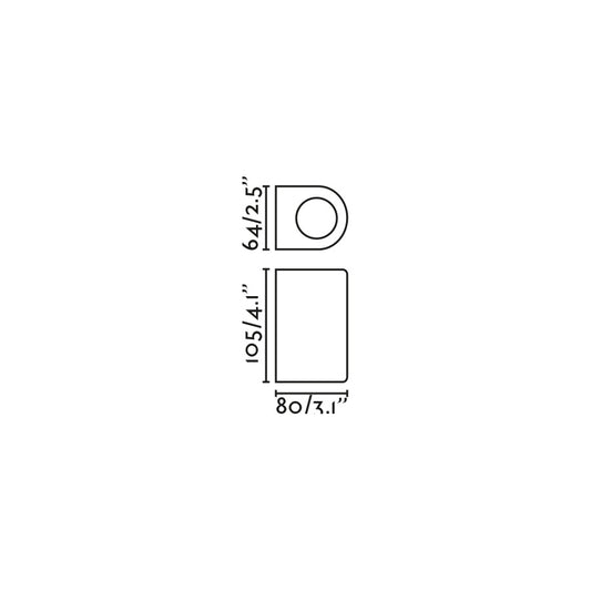 Plano con medidas de Aplique de Pared Exterior Estela Blanco GU10 FARO
