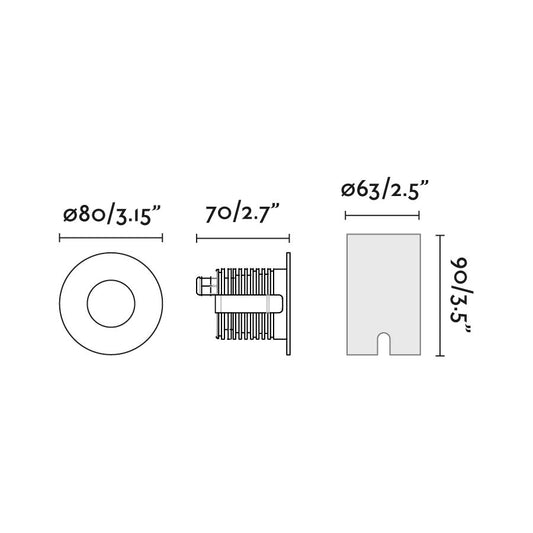 Empotrable Grund fabricado en Acero Inoxidable 316L y Aluminio, color Negro