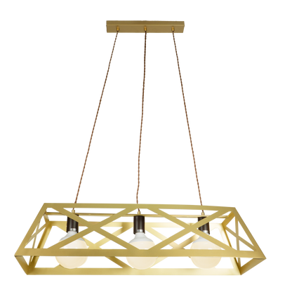 Elegante lámpara colgante dorada, perfecta para iluminar el comedor