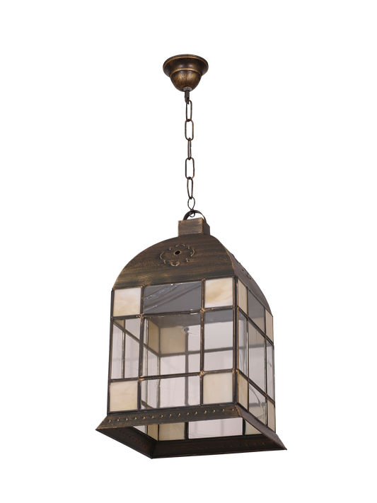 Farol Mudejar fabricado en Metal color Beige, lámpara colgante decorativa