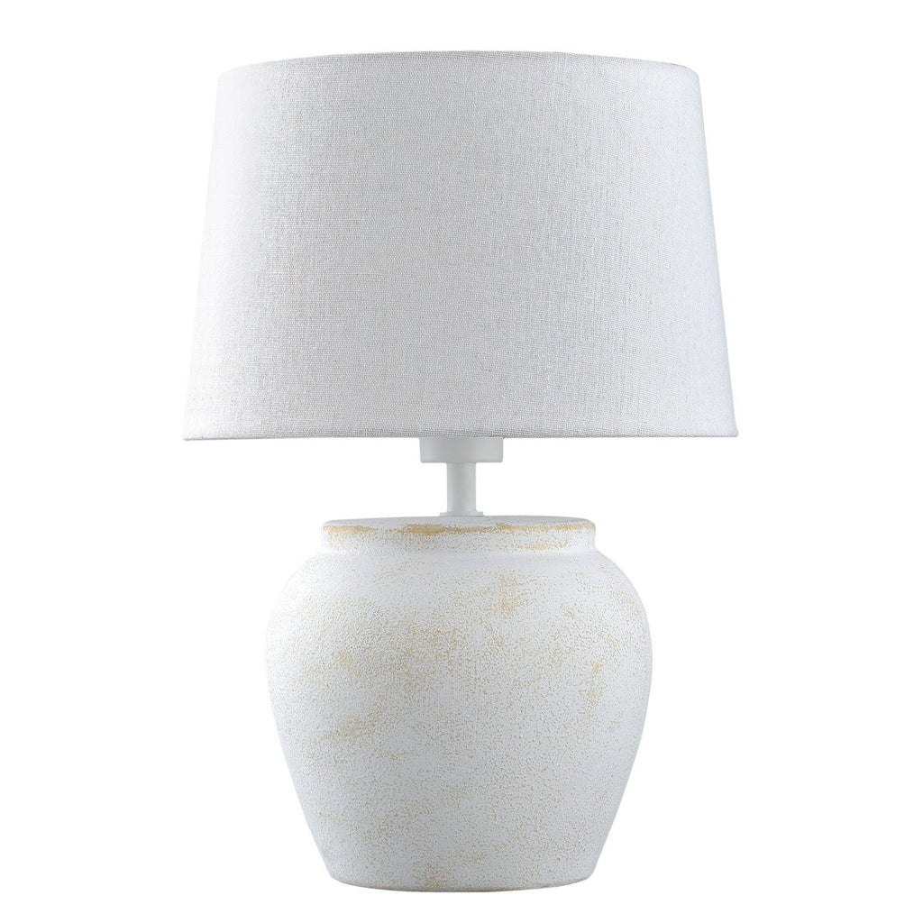 Rinconera lámpara Bogetta blanca ALEMAR con pantalla tela - Vista principal