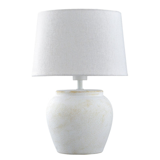 Rinconera lámpara Bogetta blanca ALEMAR con pantalla tela - Vista principal