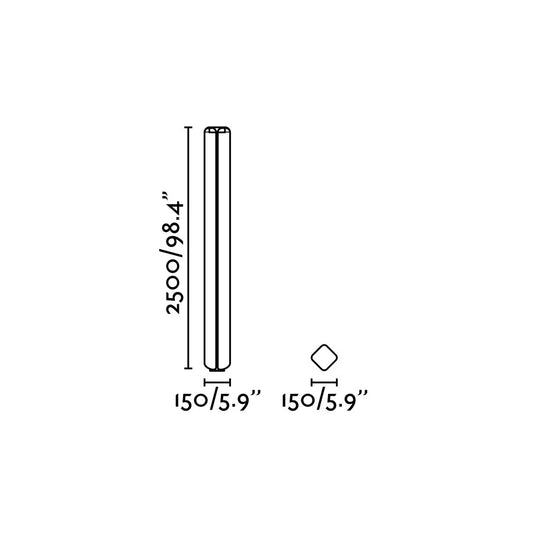 Plano con medidas de Farola de Exterior LED BU-OH 2500 cm Gris Oscuro FARO