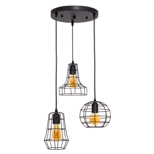 Colgante MARCAJE fabricado en metal color marrón, ideal para iluminar interiores con estilo