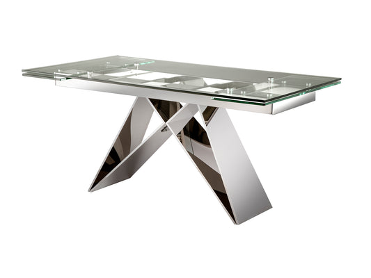 Mesa de Comedor Extensible Mika 160/220 cm Cristal Schuller - Acero | Schuller · Ref. 713016