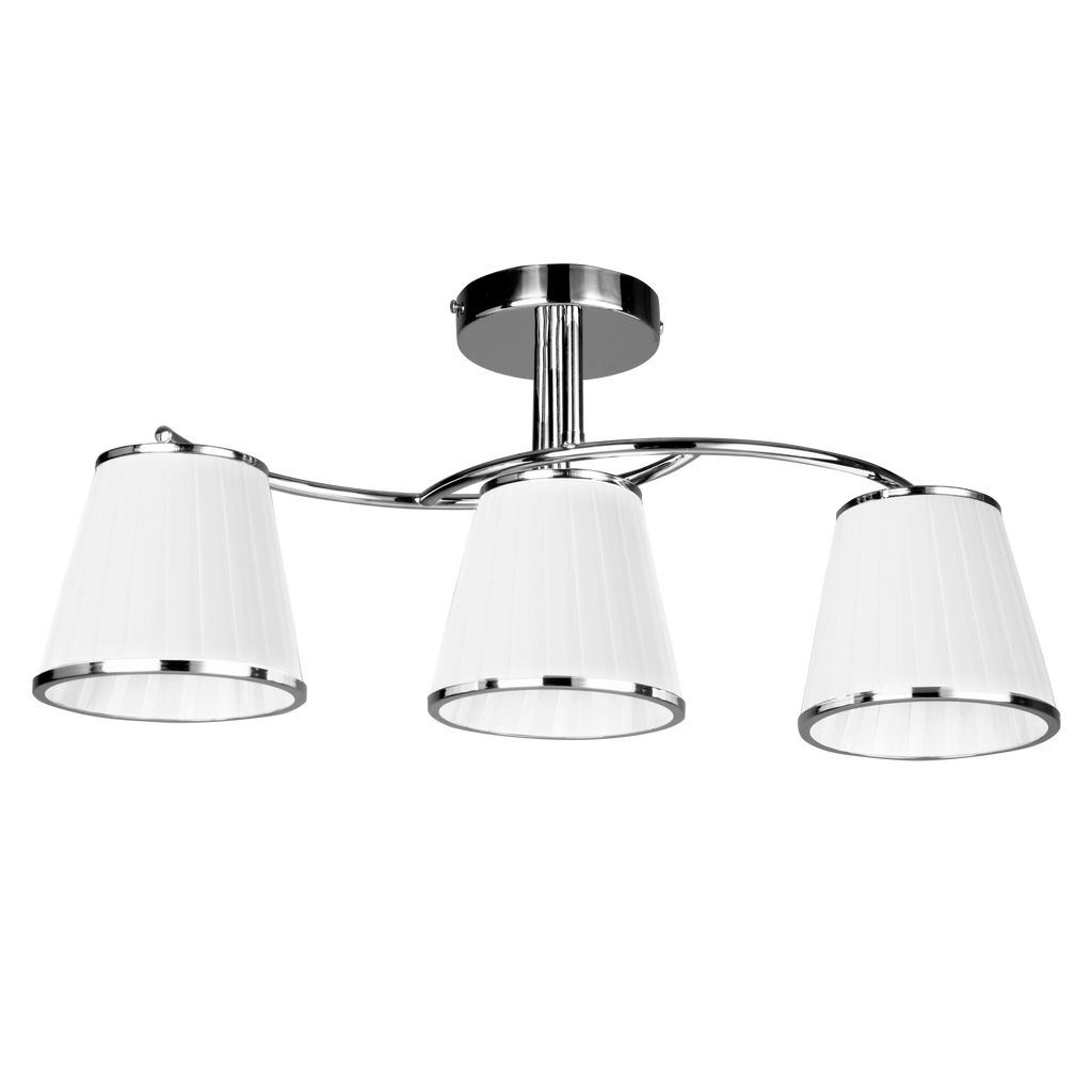 Lámpara Lantanas 3xE27 Cromo/Blanco, vista frontal, Fabrilamp, luzguru.com