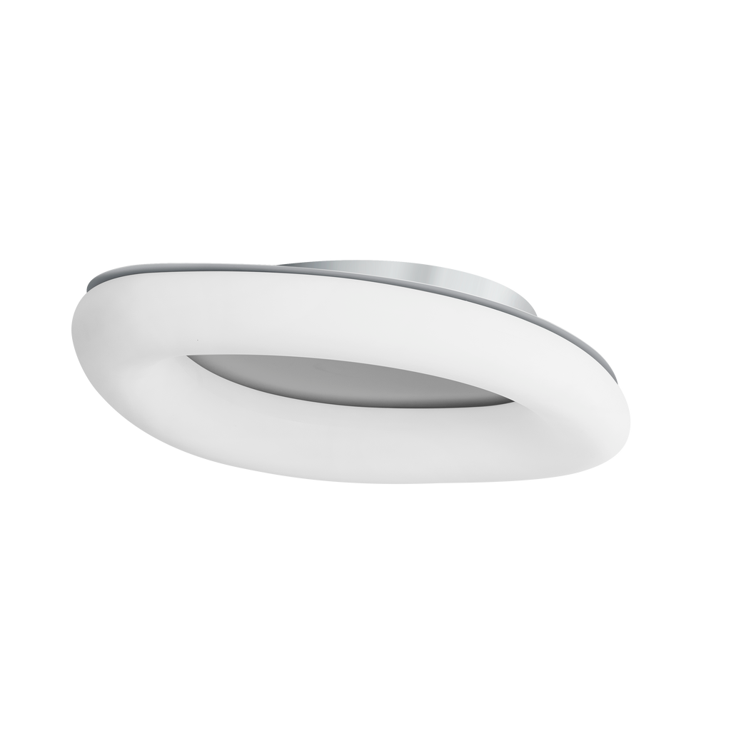 Plafón Paris LED 60W Blanco/Plata de Fabrilamp/Abrila, diseño moderno y elegante para interiores.