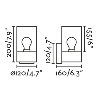 Aplique de pared KILA con protección IP65 ideal para resistir la intemperie en exterior
