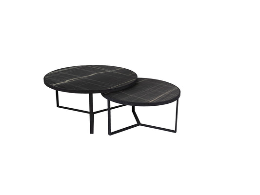 Set de 2 Mesas Auxiliares Naira Mármol Negro Schuller - vista principal | Schuller