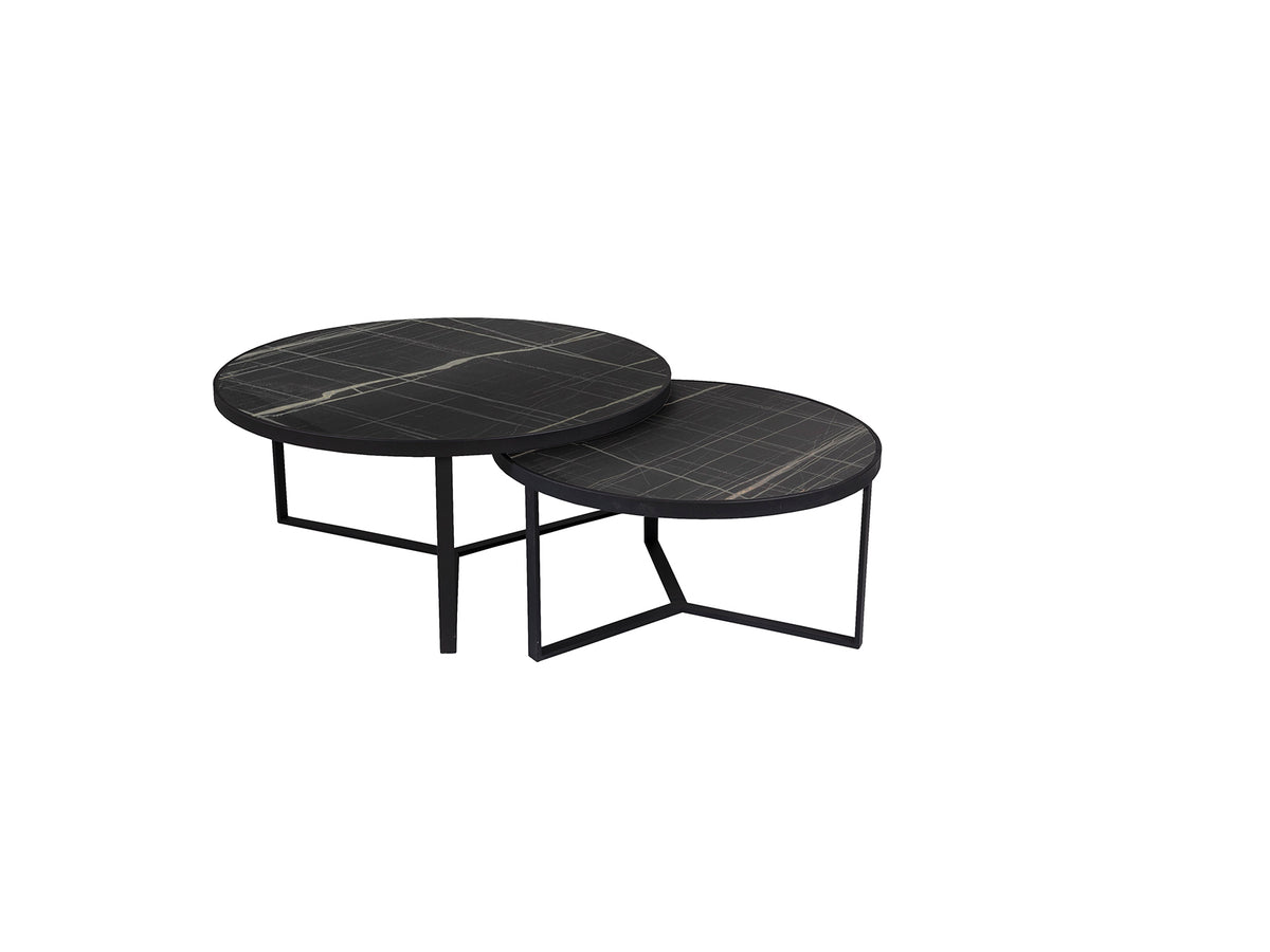 Set de 2 Mesas Auxiliares Naira Mármol Negro Schuller - vista principal | Schuller