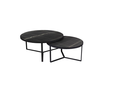Set de 2 Mesas Auxiliares Naira Mármol Negro Schuller - vista principal | Schuller