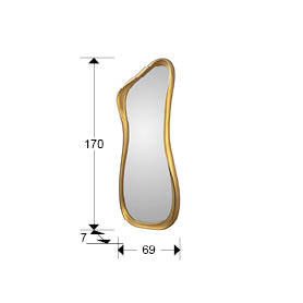 Medidas de Espejo Decorativo de pared Gina de Schuller (Gina) con marco orgánico en color Dorado - Ref 719452.

