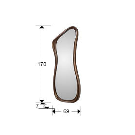 Medidas de Espejo Decorativo de pared Gina de Schuller (Gina) con marco orgánico en color Bronce Oscuro - Ref 719469.

