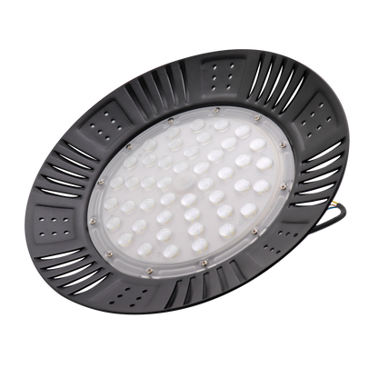 Campana Industrial Granito 150w 6500k Negra, vista frontal, luzguru.com