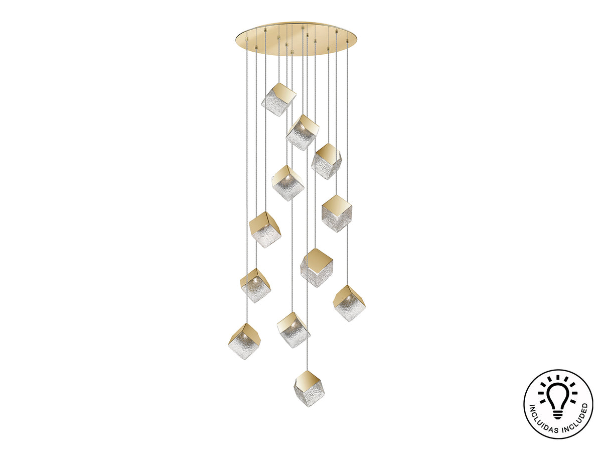 Lámpara Colgante Priscila 12 Luces 90 cm Acabado Oro Schuller - vista principal | Schuller