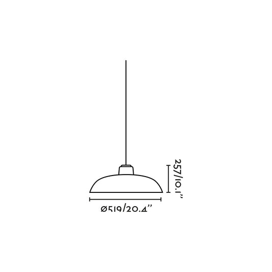 Plano con medidas de Luminaria de Suspensión Exterior SAGA Beige IP65 FARO