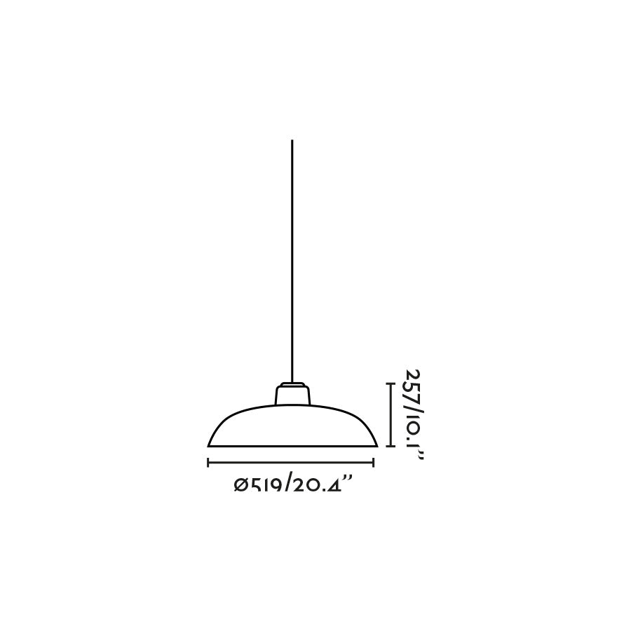 Plano con medidas de Luminaria de Suspensión Exterior SAGA Negra 12 W E27 FARO