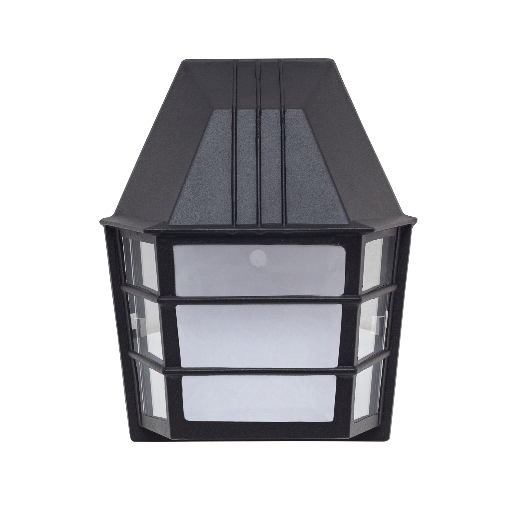 Aplique exterior de aluminio Acrux negro IP23 de Fabrilamp. Diseño moderno y resistente para exteriores.