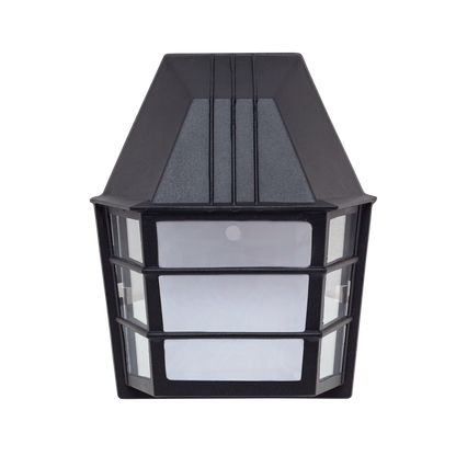 Aplique exterior de aluminio Acrux negro IP23 de Fabrilamp. Diseño moderno y resistente para exteriores.