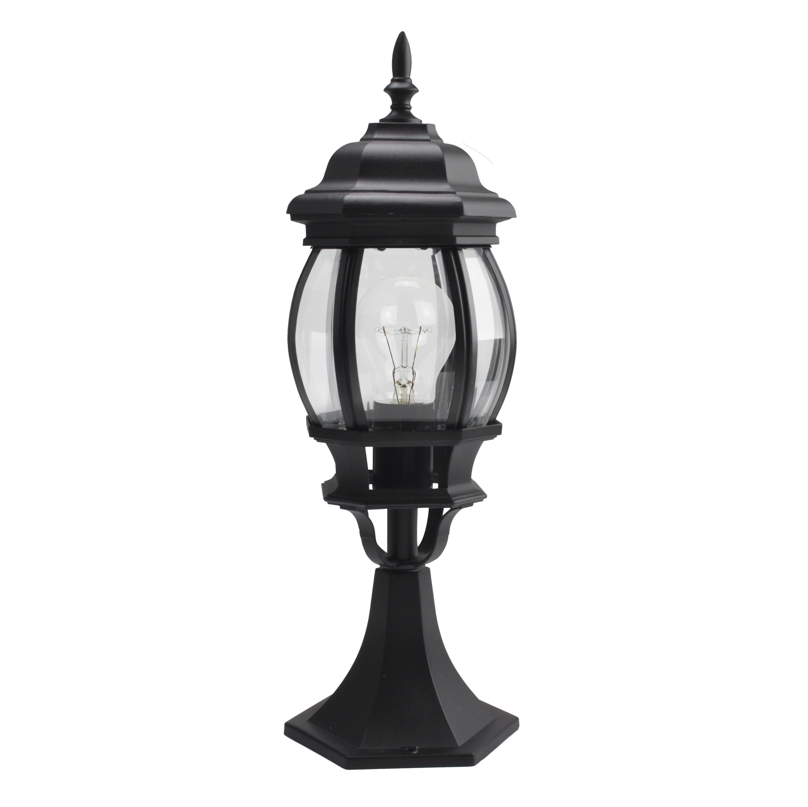 Sobremuro exterior de aluminio Caelum negro de Fabrilamp, modelo 149571009, IP44, ideal para iluminación exterior.