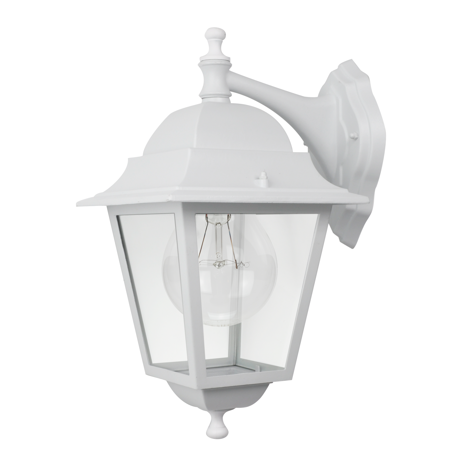 Aplique Spica fabricado en aluminio color blanco, ideal para iluminar tu exterior