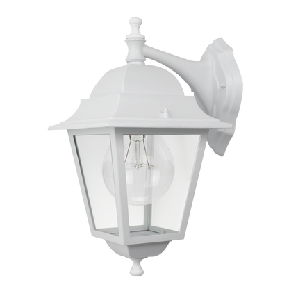 Aplique Spica fabricado en aluminio color blanco, ideal para iluminar tu exterior