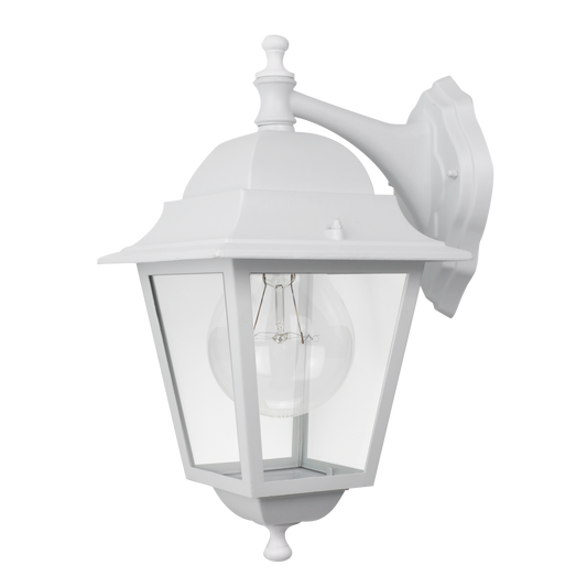 Aplique Spica fabricado en aluminio color blanco, ideal para iluminar tu exterior