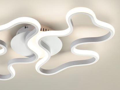 Plafón de Techo LED Marea Grande Blanco Arenado 28W Schuller en ambiente decorado | Schuller
