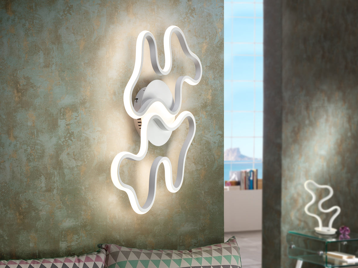 Plafón de Techo LED Marea Grande Blanco Arenado 28W Schuller en ambiente decorado | Schuller