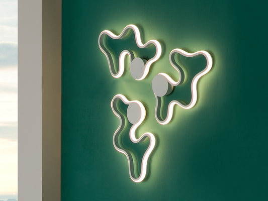 Aplique de Pared LED Marea 14W Blanco Arenado Schuller en ambiente decorado | Schuller