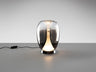 Lámpara de Sobremesa Suspiro de Schuller (Suspiro) con base cromada y tulipa de cristal soplado ahumado - Ref 724319.

