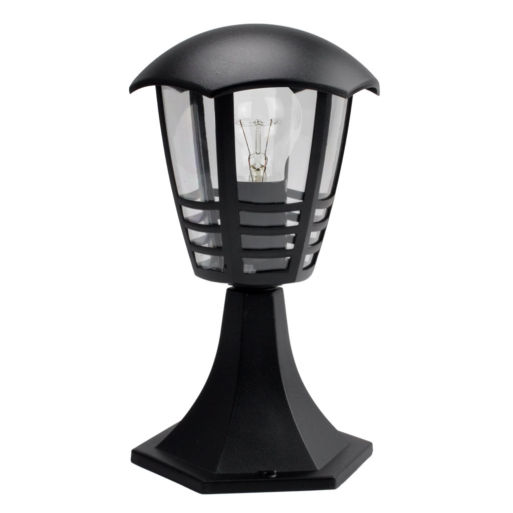 Sobremuro Exterior Aluminio Alnilan 1xe27 Negro 30x16x16 Cm IP44 de Fabrilamp