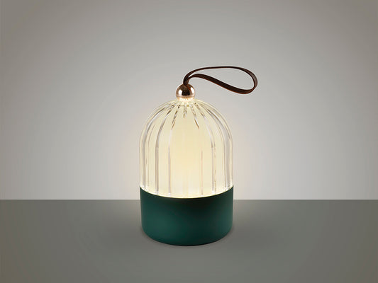 Lámpara de Sobremesa Portátil Chiqui de Schuller (Chiqui) en color Verde Mate con pantalla acrílica estriada - Ref 724692.

