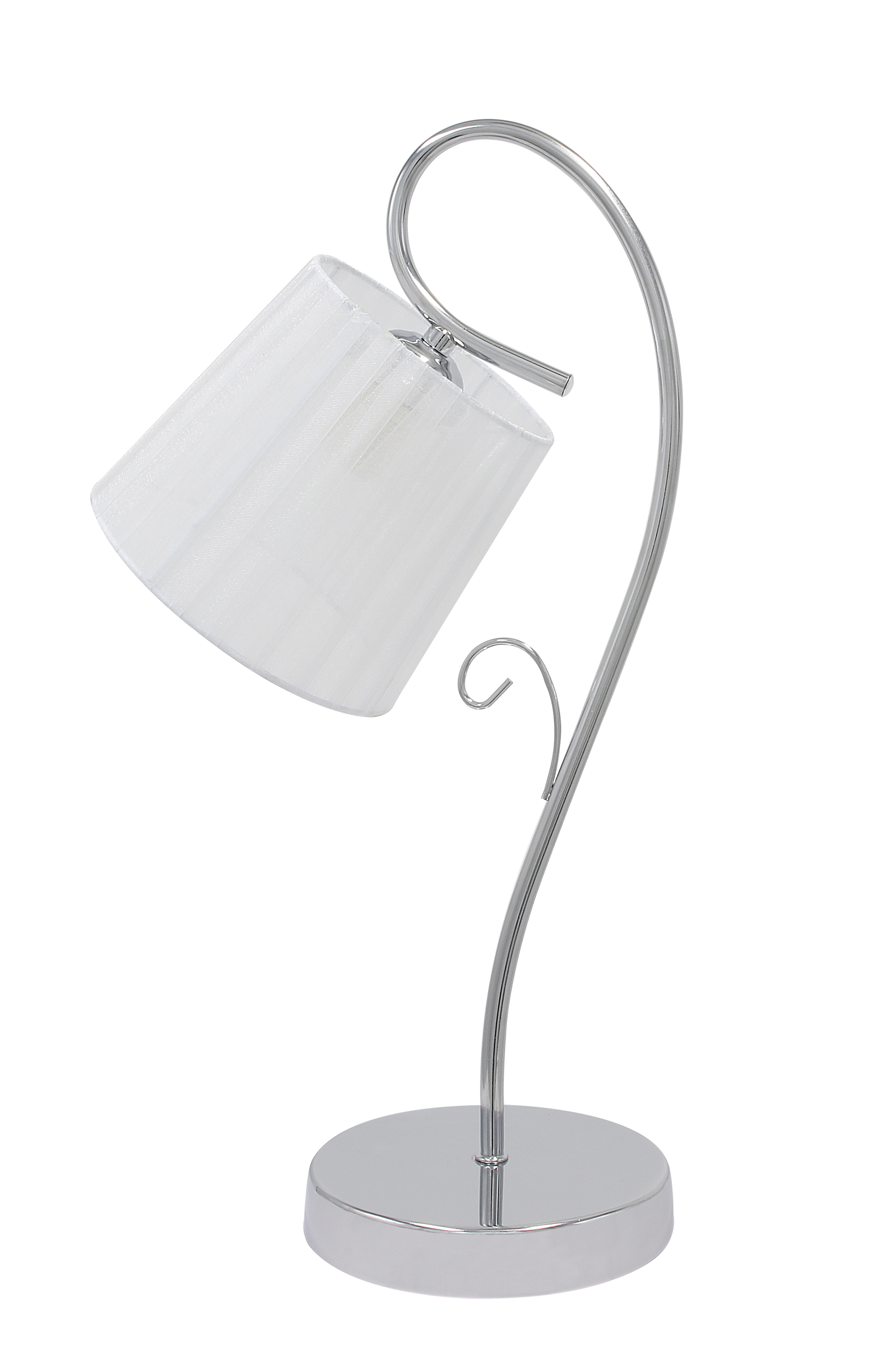 Lámpara Cuzco fabricada en metal cromado color blanco, estilo clásico y vintage