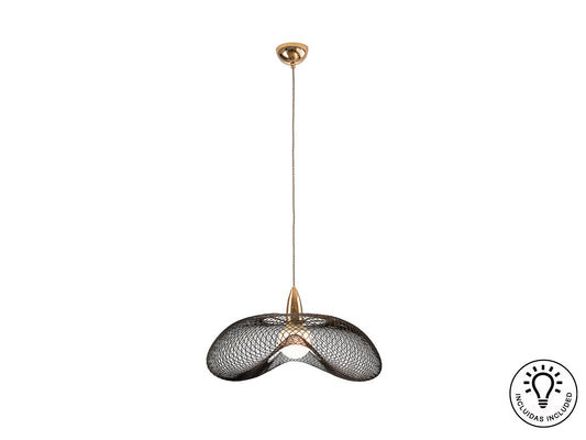 Lámpara Colgante Forma 1 Luz Oro y Negro Schuller - vista principal | Schuller