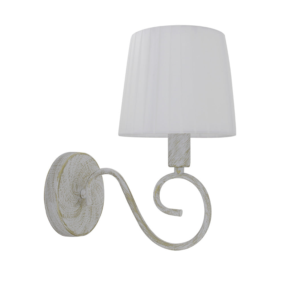 Aplique Amsterdam fabricado en metal color blanco y oro