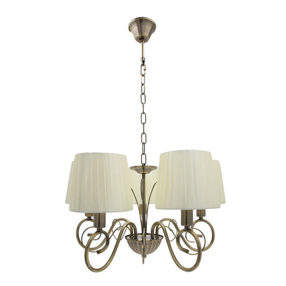 Lámpara Amsterdam fabricada en Metal color Cuero y Textil color Beige